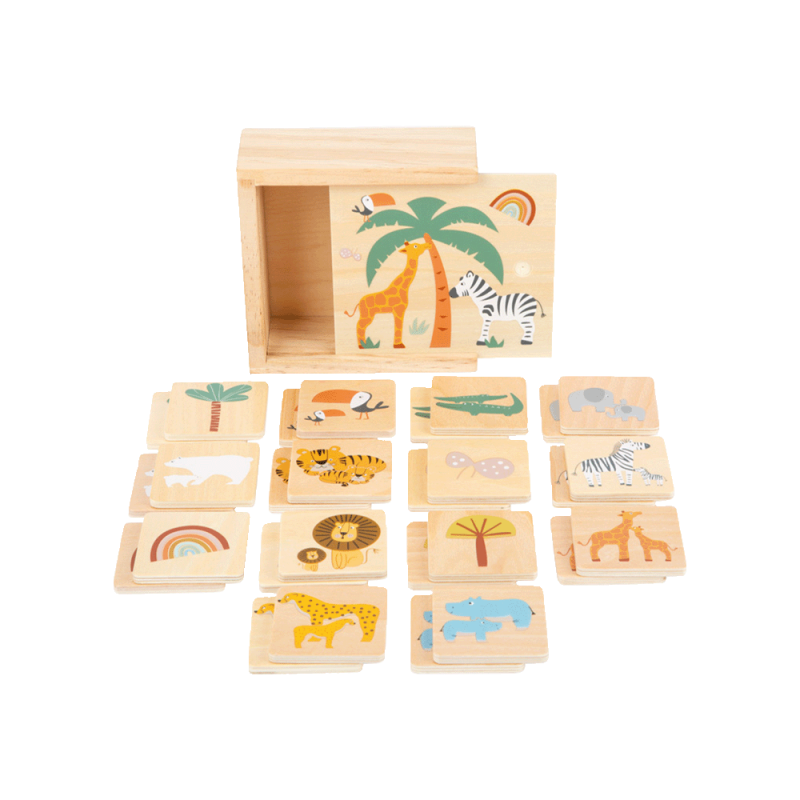 Gioco di memoria safari in legno