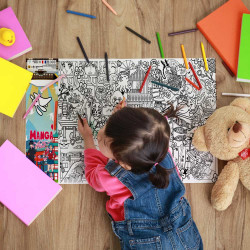 Poster para colorir de manga - Presente do menu infantil