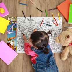 poster safari per bambini - kit di benvenuto e da colorare per bambini