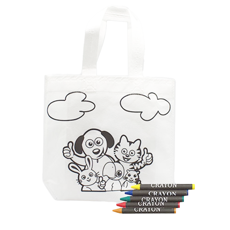 borsa da colorare con animali per bambini per CHR