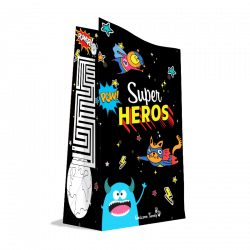 saco almoço menu infantil restaurante - saqueta super heróis