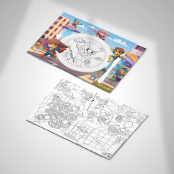 tapete para colorir Super Heróis - Tapete para restaurante para crianças