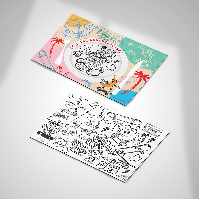 tovaglietta per bambini ristorante modello skateboard