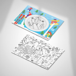 children's winter coloring placemat restaurant
