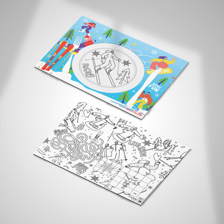 children's winter coloring placemat restaurant