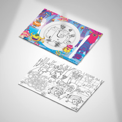 monsters coloring placemat for catering establishments