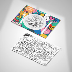 Manto de mesa infantil em papel - Manto de mesa de restaurante com tema Street Art