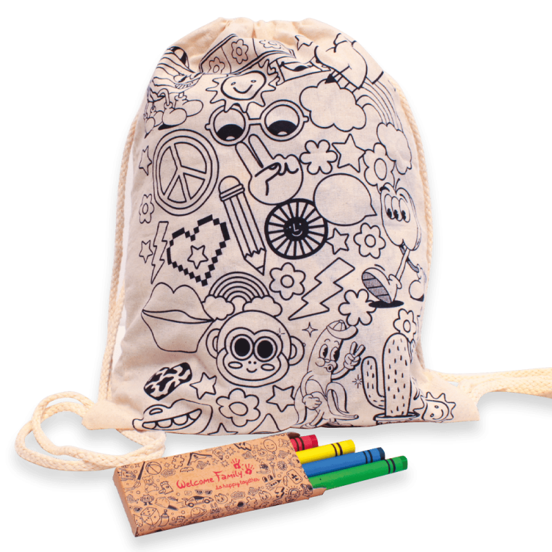 Children's coloring game bag - cotton bag