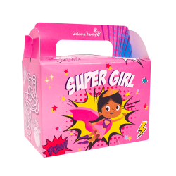 boite menu enfant super girl - fiambrera rosa para CHRs