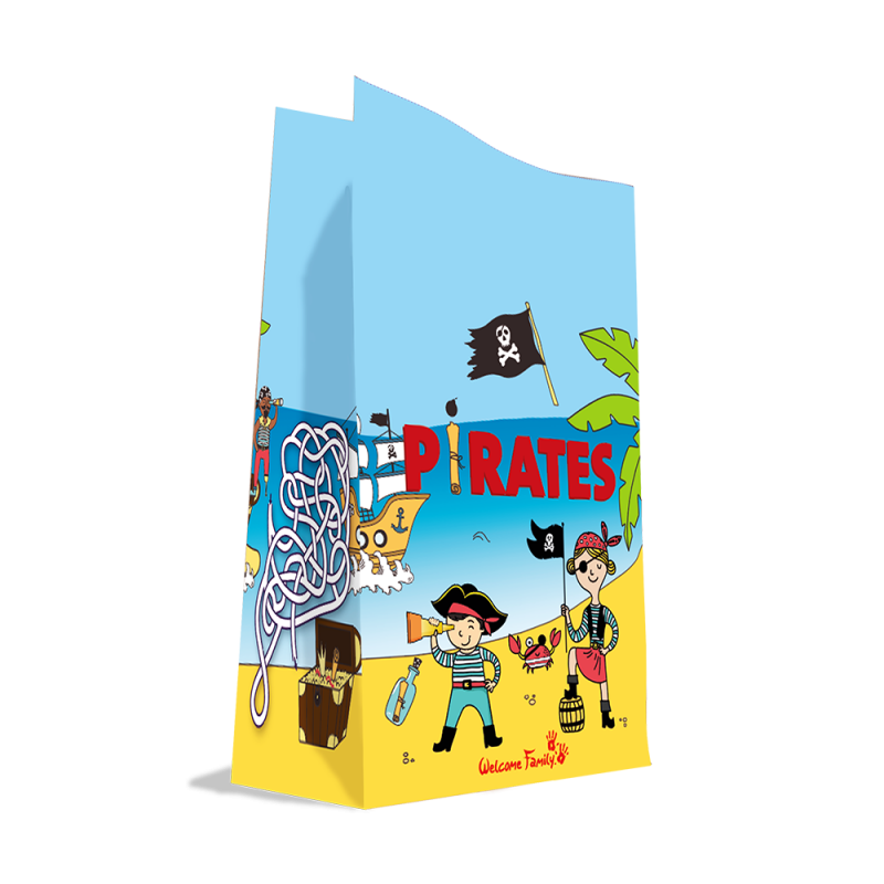 borsa per il menu dei bambini pirata - confezione per il menu dei bambini