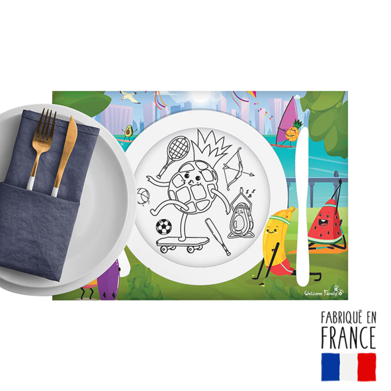 coloring placemat for snack bars and restaurants - nape à colorier enfant