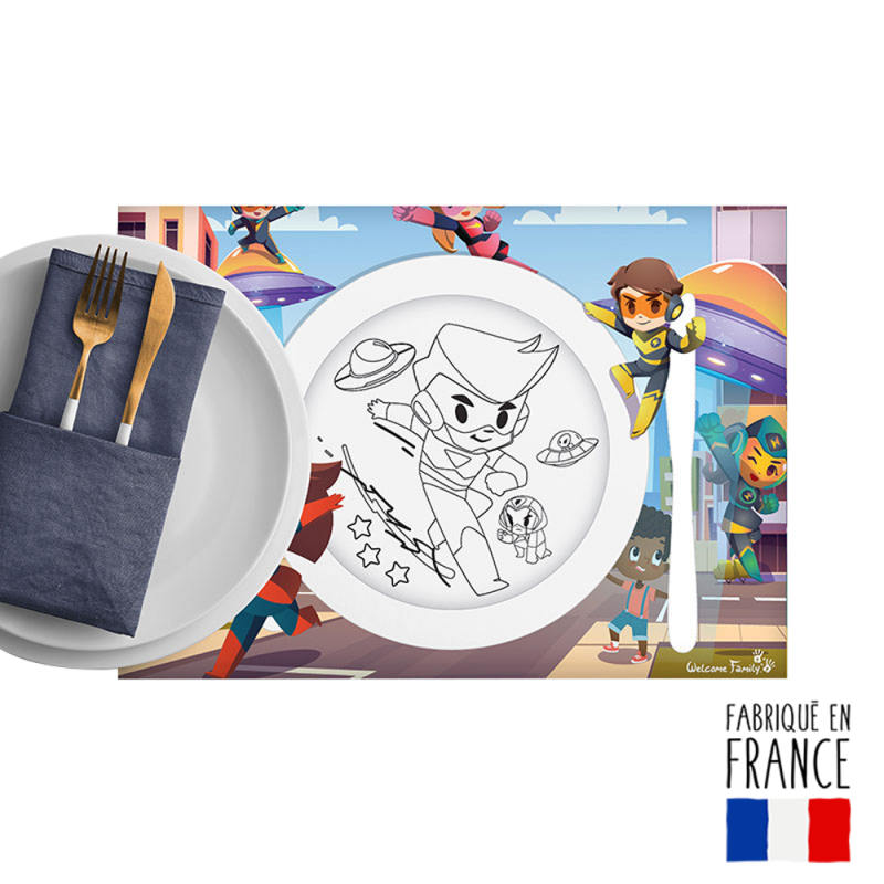 set de table enfant - coloriage menu enfant