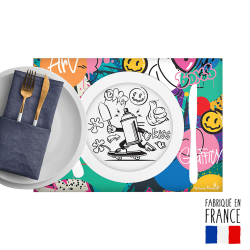 set de table à colorier Street Art - set de table enfant en papier restaurant set de table à colorier Street Art - set de table enfant en papier restaurant