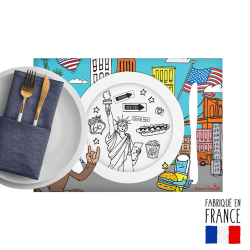 tischset zum Ausmalen für Kinder - Tischset für Kinder Thema New York City
