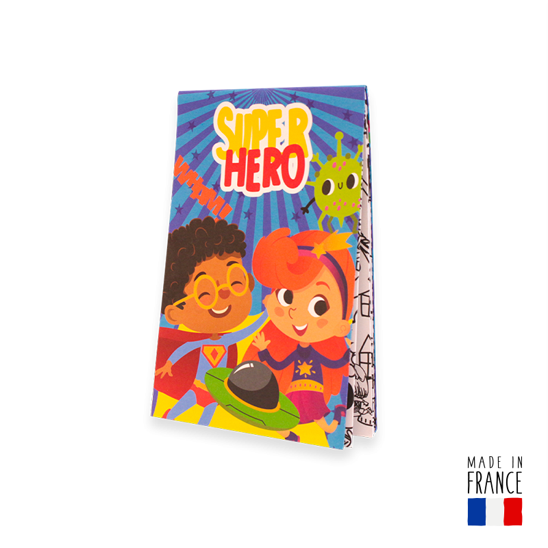 Página para colorear del póster del superhéroe