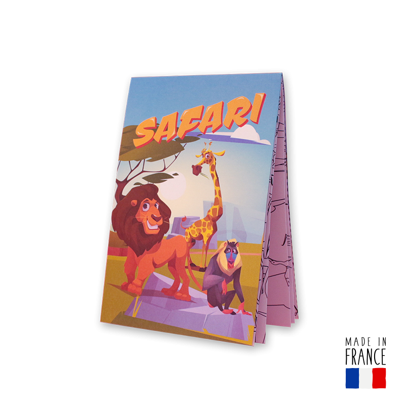 Poster Safari da colorare, menu a sorpresa per bambini