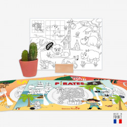 Manteles individuales infantiles para colorear en formato abigarrado