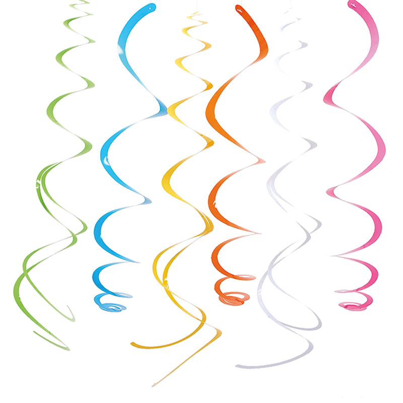 Decoração em espiral colorida - Decoração de aniversário para hotéis, restaurantes e cafés