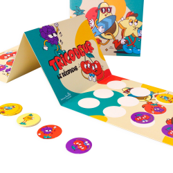 Tabellone di gioco Tricoder con pedine frutta - gioco di menu per bambini