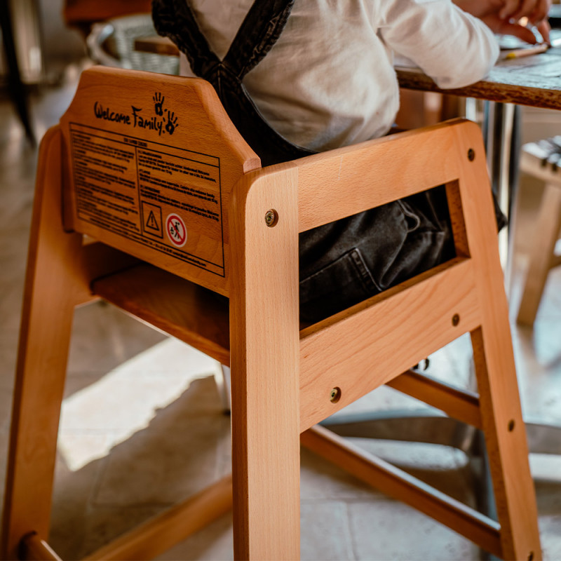 Chaise haute enfant pour restaurant, cafétéria, collectivité, camping