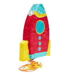Piñata en forma de cohete para celebrar cumpleaños