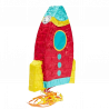 Piñata en forma de cohete para celebrar cumpleaños