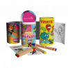 tubo para colorear modelo Frutas y super héroes