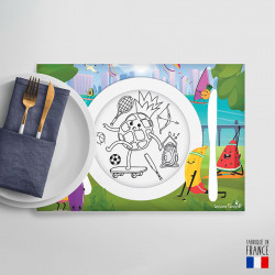 Set of coloring placemats and pencils - Surprise gift children's menu