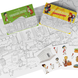 coloring poster for kids with stickers