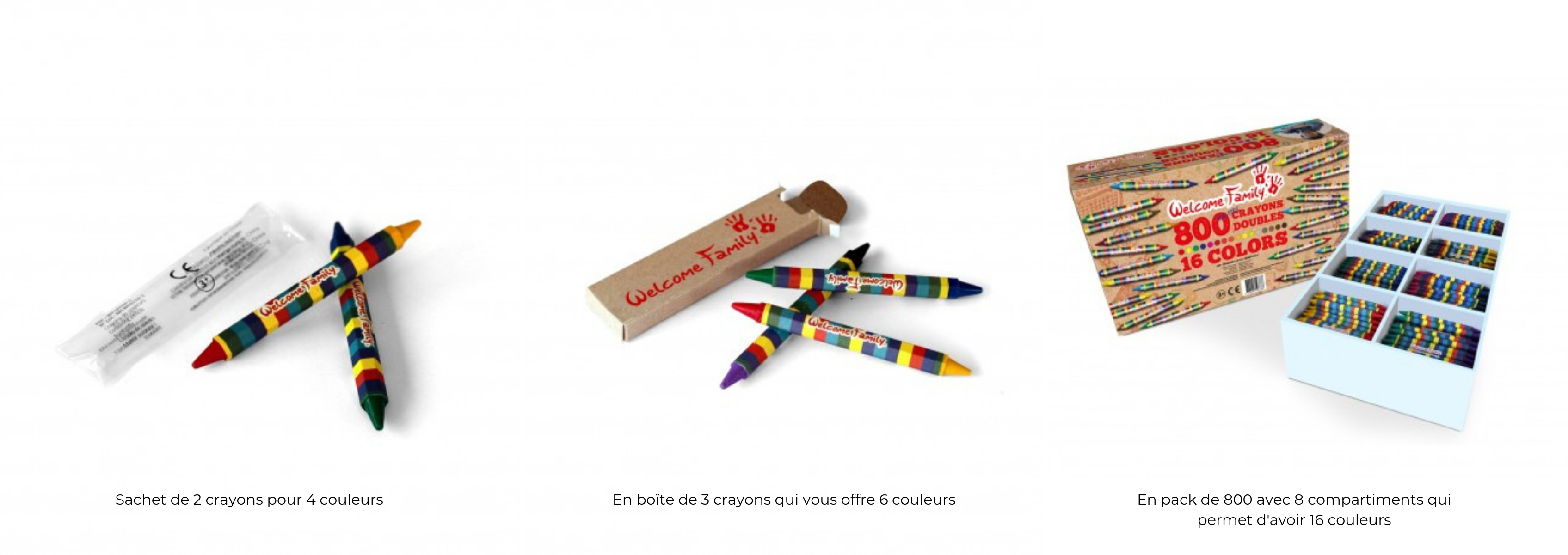 Crayons cires double mines - Produits d'accueil enfants
