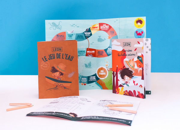 Libro para colorear y juego de mesa para León